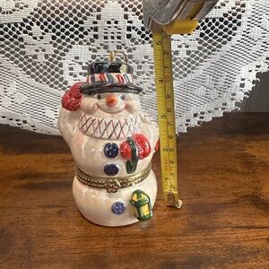 Mr Christmas - musical 🎶 Festive Snowman Ornament with Red and Blue Accents